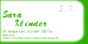 sara klinder business card